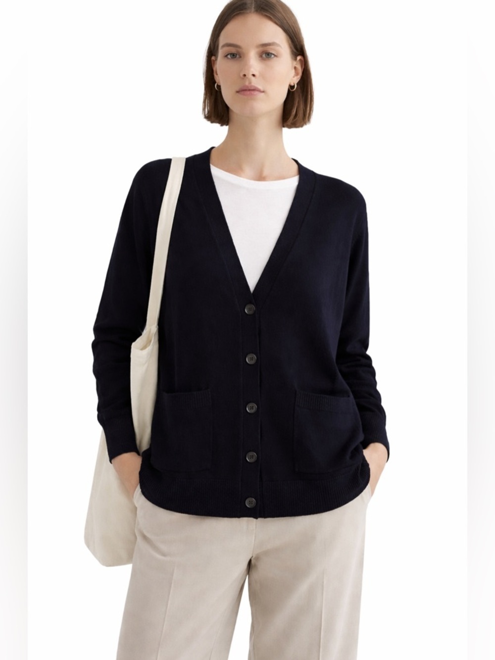 New Talbots Patch Pocket Girlfriend Cardigan Sweater XL Button Front Career